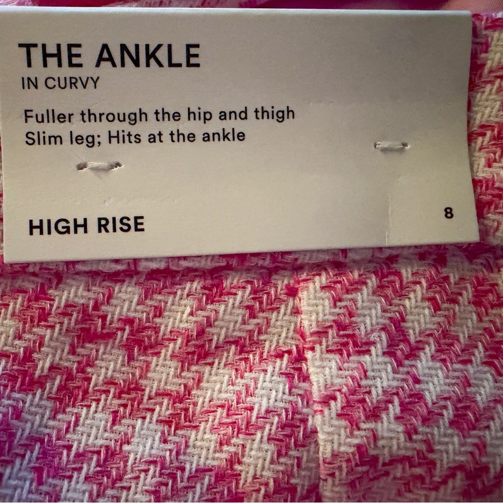 Ann Taylor Pink Houndstooth Cropped Pants - Picture 3 of 3
